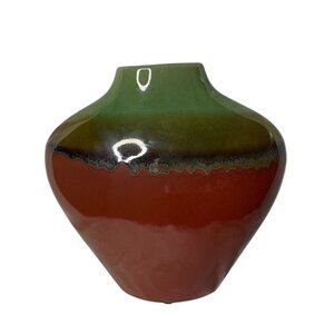 Southwestern Style Ceramic Bulb Vase Drip Glazed Decorative Retro Home Decor B